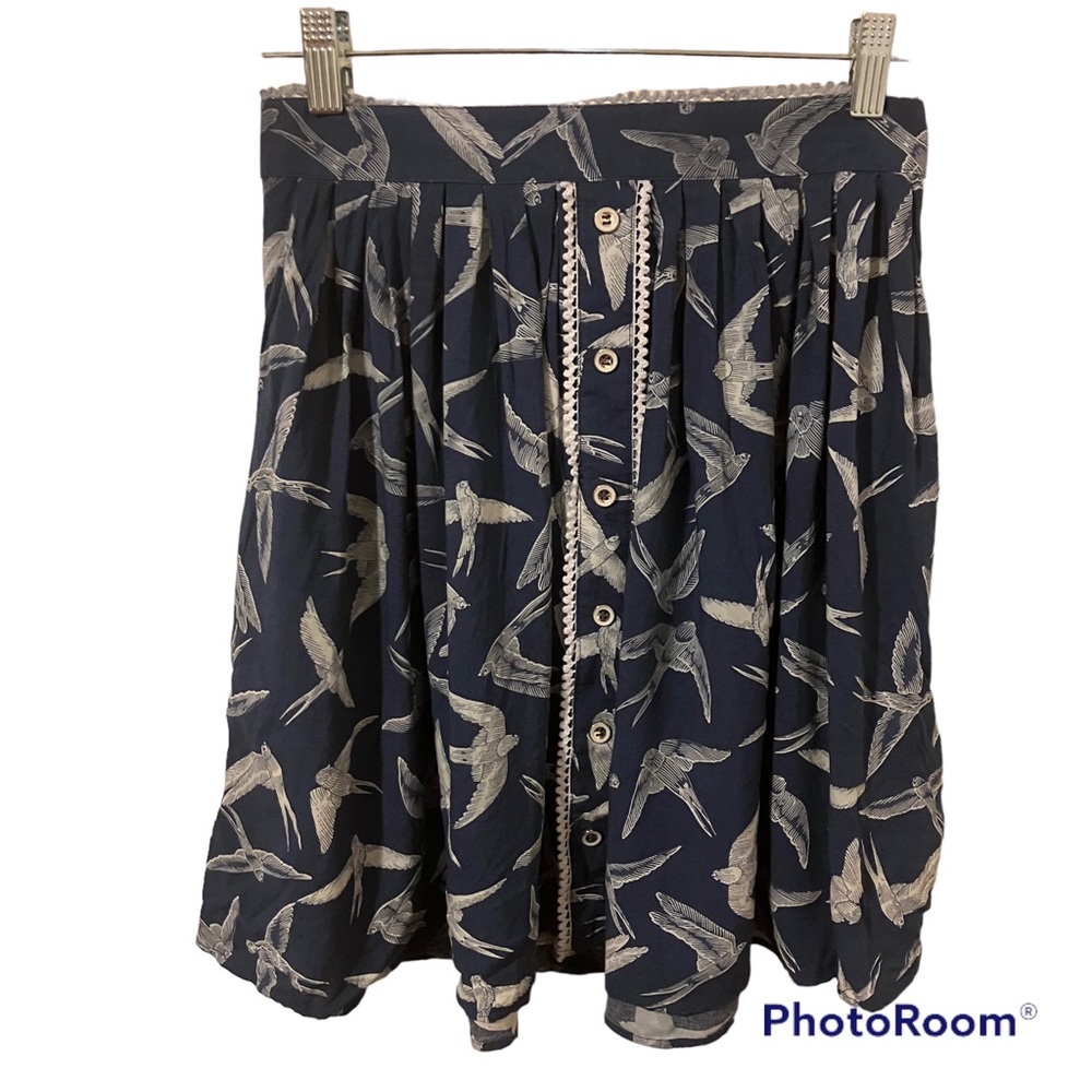 ModCloth Hell Bunny Lilou Swallow Printed Skirt- XS